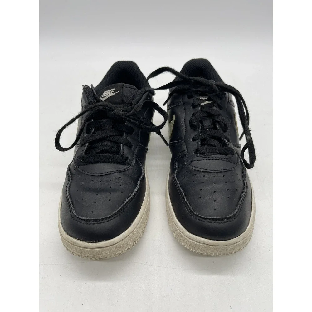 Nike Air‎ Force One Kids Iridescent Digital Swoosh 1.5 Y Black Pre Owned